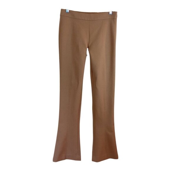 Club Monaco Womens Mid Rise Slim Kick Flare Leg Dress Pants Caramel Brown Sz 0 - Picture 1 of 11